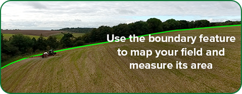 Use the onTrak app features to set a boundary when driving around your field