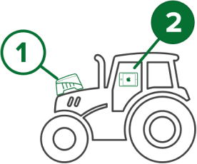 Diagram showing where the iPad and ios and android app goes, the second half of the tractor gps system