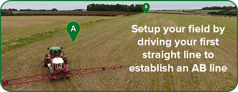 Drive in a straight line to setup the tractor GPS system with the ontrak tractor gps system 